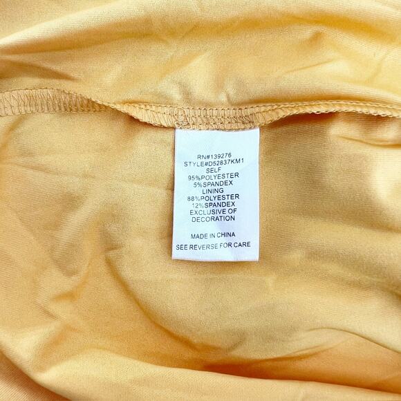 NWT Danielrainn Women's Yellow Floral‎ High Neck Sleeveless Blouson Midi Dress M - Picture 4 of 4